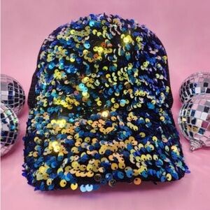 Sequence Embelished Cap Black with Snap Back New